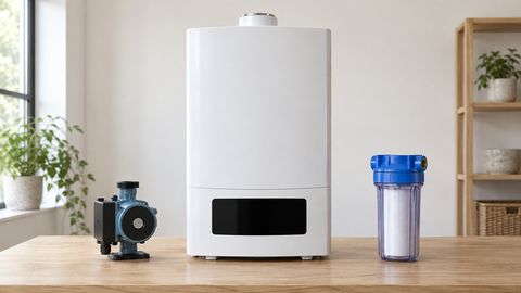 Котёл с закрытым кожухом и отдельные приборы с читаемым бытовым масштабом